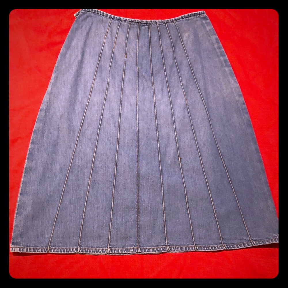 A-line denim one of a kind skirt from Scotland